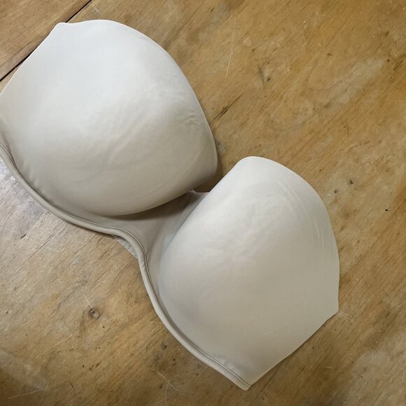 Lane Bryant Cacique Smooth Boost Strapless Multi-way Boned Beige Bra 40DDD NEW - Picture 5 of 5